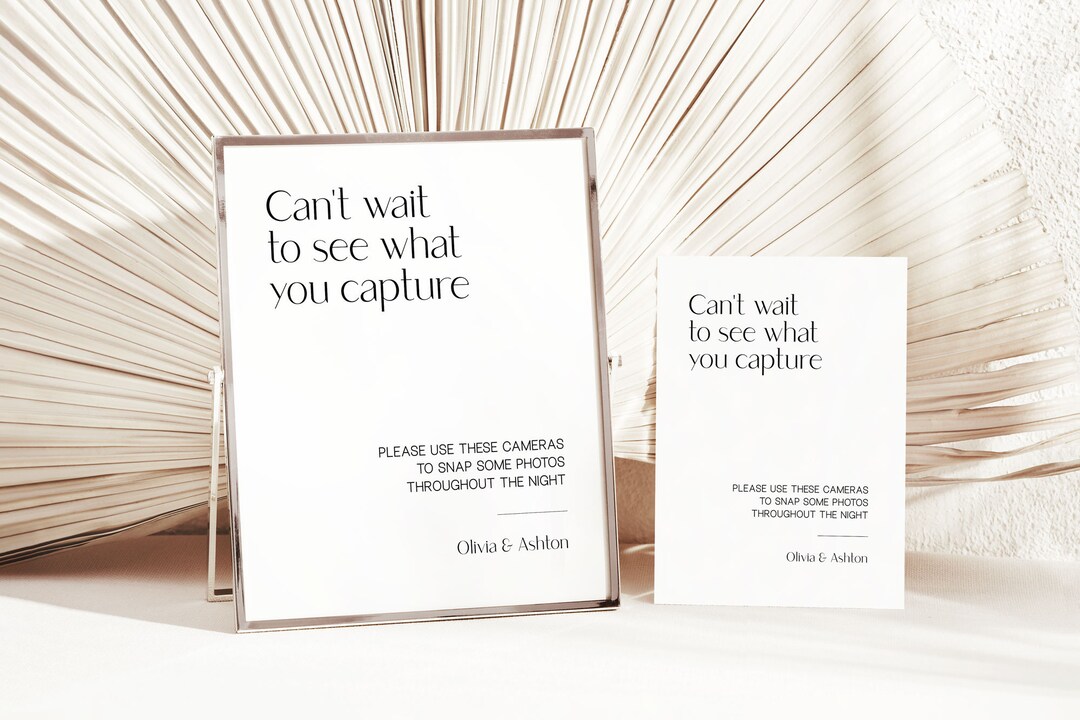 Disposable Camera Sign Template, Minimalist Capture the Memories Sign ...