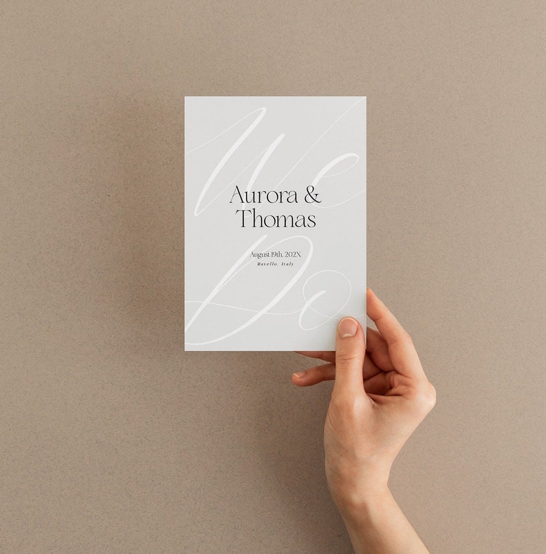 Minimalist Wedding Invitation Template Digitale Einladung Hochzeit Vorlage Hochzeitseinladung Minimalistisch Karten Instant Download image 1