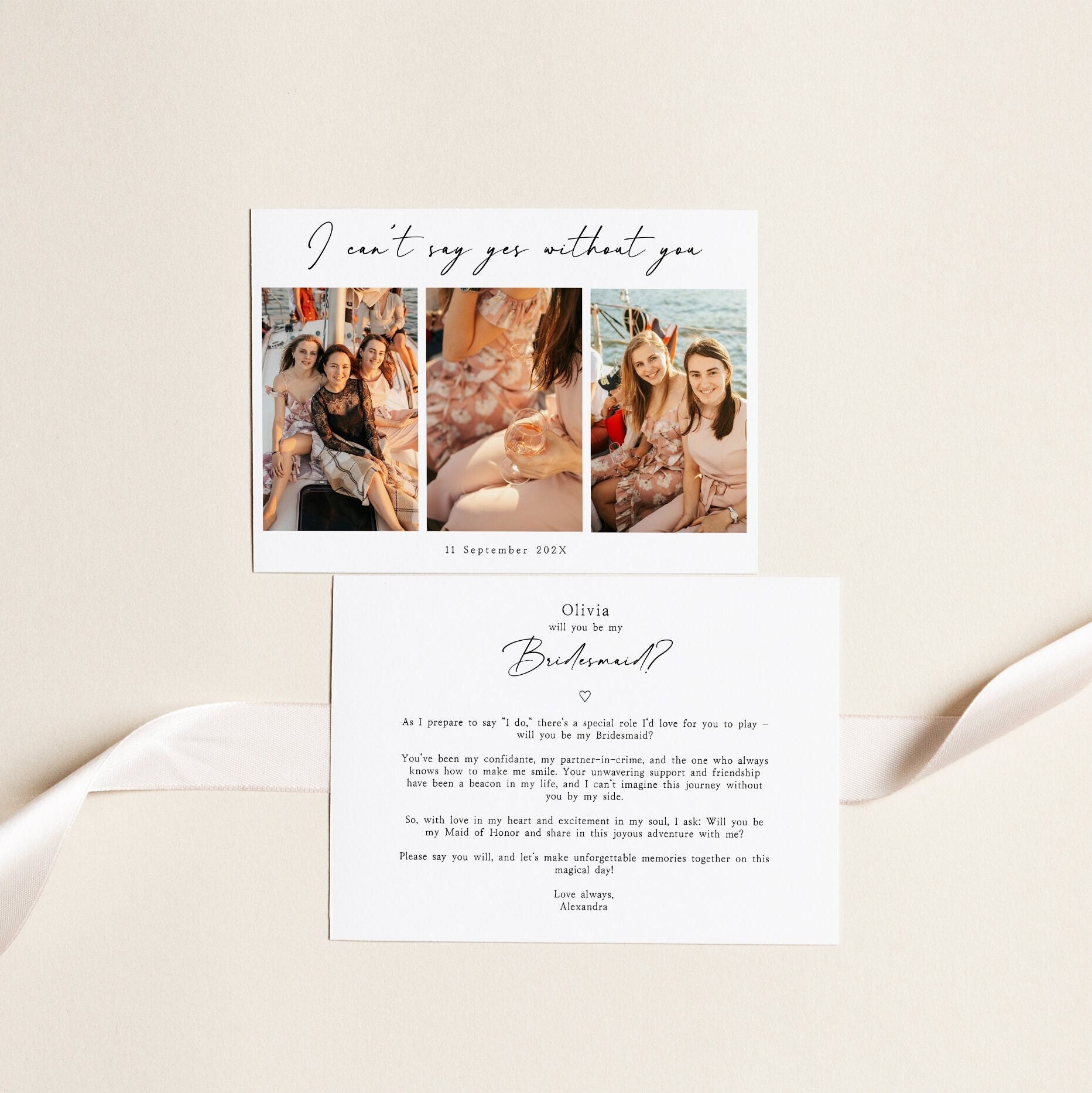 Maid Of Honor Proposal Card