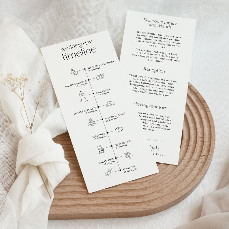 Timeline Diy Example Modern Timeline Template With Wedding Icon Illustrations DIY Printable ...
