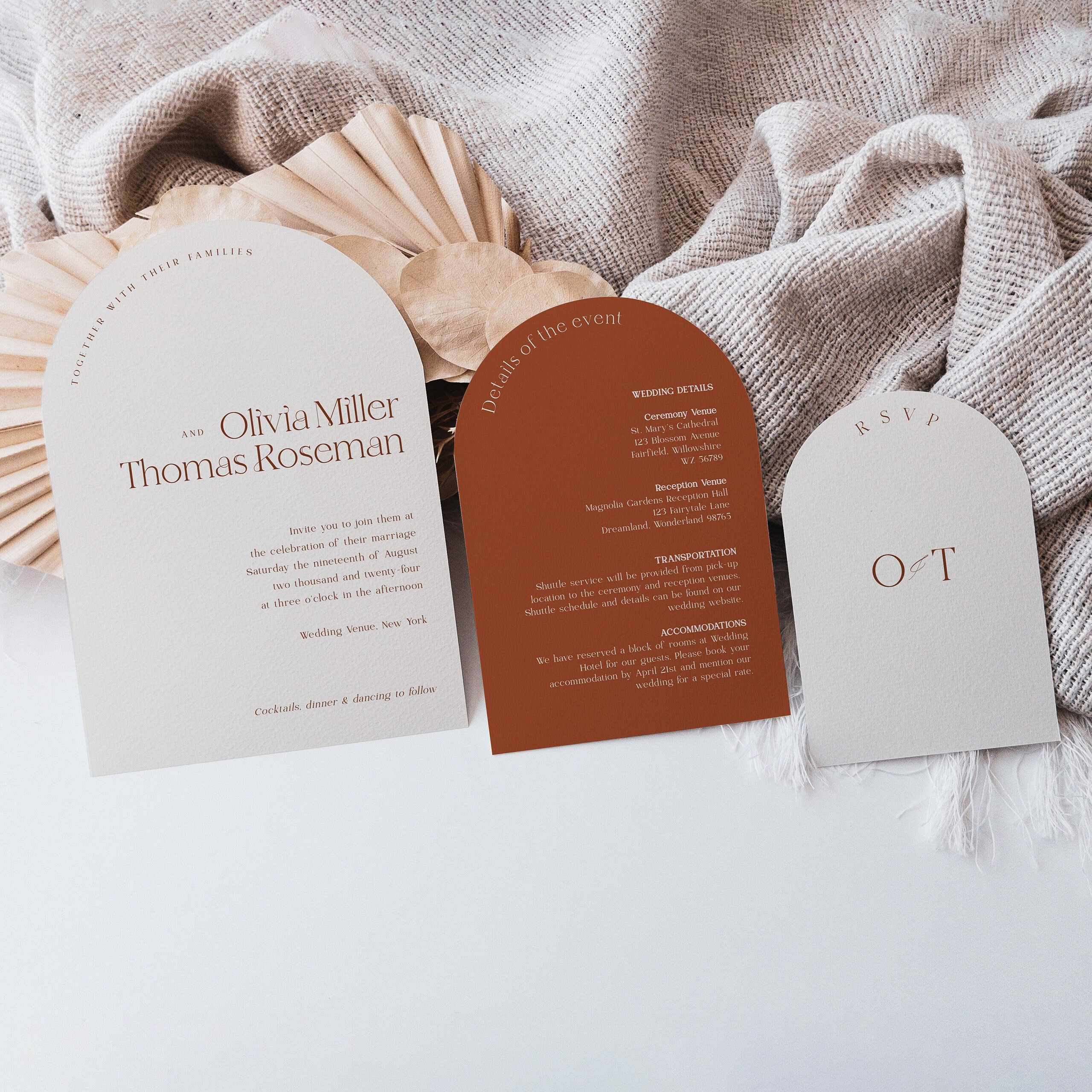 Printable Arch Wedding Invitation Suite Template