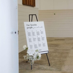 Alphabetical Wedding Seating Chart Sign Template, Minimalist DIY ...