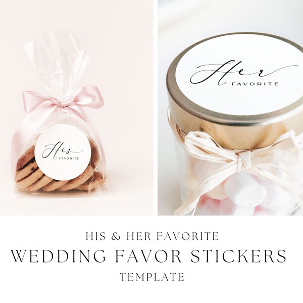 His and Hers Wedding Candy Labels Printable Etsy