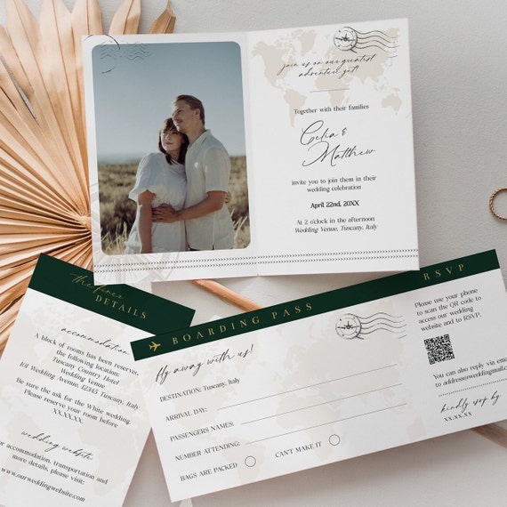 Destination Wedding Invitation Two Countries One Love 