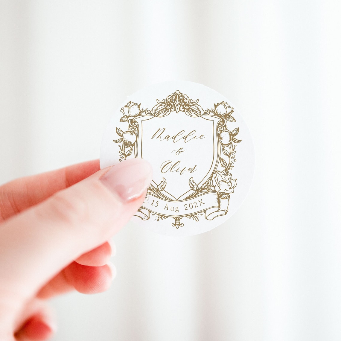 Round Wedding Sticker Template, Editable Wedding Favor Label, Printable ...