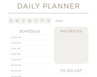 The Daily Planner Page Printable Planner, Digital Planner, to Do List ...