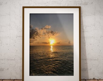 Ocean Sunrise Wall Art | Poster for Your Home | Seascape | Original Photo | Printable Wall Art | Landscape Photography | Digital Print