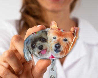 Pet Badge Reel | Custom Pet Badge Reel |  Custom Dog face | Custom Cat face | Name Badge | Nurse Life Badge Reel | Custom Photo Badge Reel