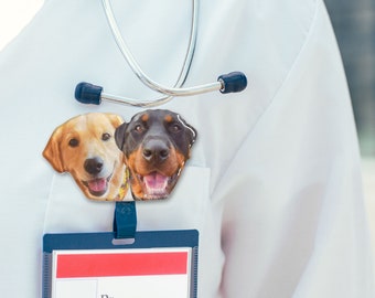 Pet Badge Reel | Custom Pet Badge Reel |  Custom Dog face | Custom Cat face | Name Badge | Nurse Life Badge Reel | Custom Photo Badge Reel