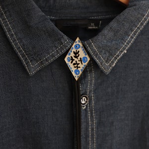 Colorful Small Flower Retro Rhombus Bolo Tie | Vintage Floral Bolo Tie | Western Bolo Tie | Western Wear | Handmade Boho Accessories