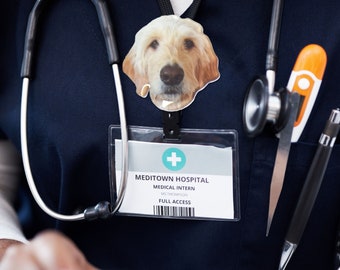 Badgerol voor huisdieren | Aangepaste huisdier badge Reel | Aangepast hondengezicht | Aangepast kattengezicht | Naambadge | Verpleegkundige Life Badge Reel | Aangepaste fotobadgerol