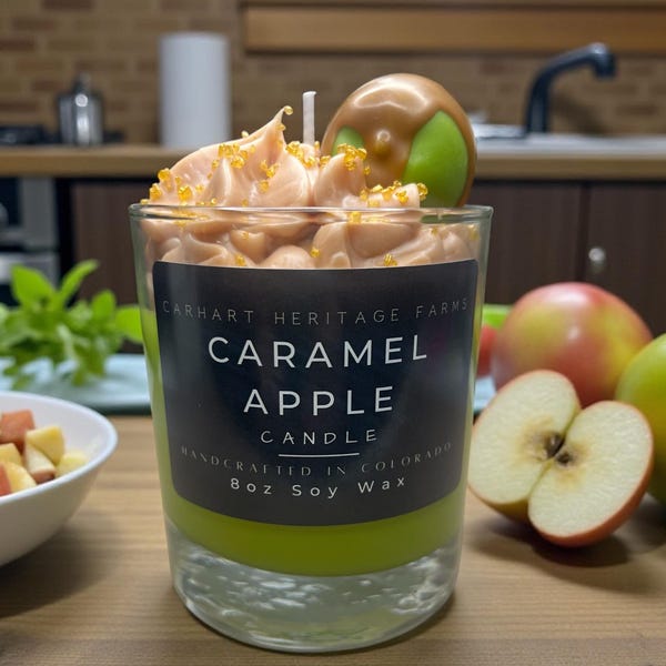 Bougie dessert pomme caramel