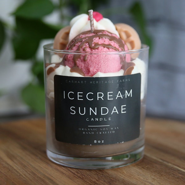 Ice Cream Sundae Dessert Candle