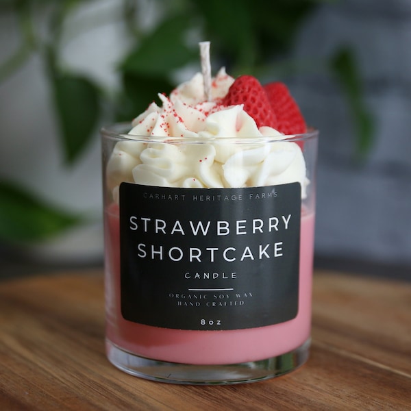 Strawberry Shortcake Dessert Candle Etsy