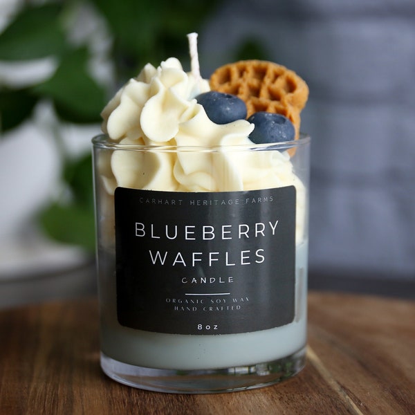 Blueberry Waffles Dessert Candle