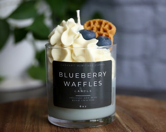 Blueberry Waffles Dessert Candle