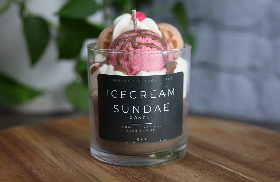 Ice Cream Sundae Dessert Candle Etsy