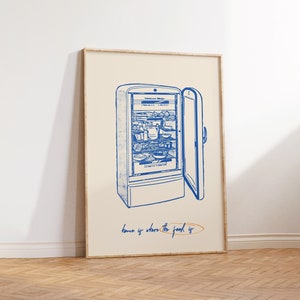 Kitchen Retro Food Illustration Printable Wall Art, Trendy Poster Art, Restaurant Art Print, Neutral Home Decor INSTANT DOWNLOAD