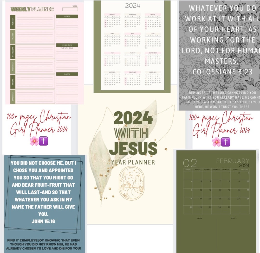 2024 Christian Girl Year Planner and Calendar. 100+pages - Etsy
