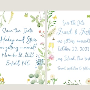 Unique Watercolor Watercolor Save the Date 5x7 Cards Custom Wedding Invites & Announcements Maximalist image 2