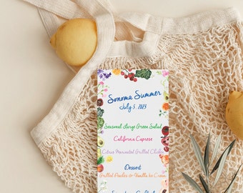 Custom Printable Watercolor Menu - Perfect for Wedding/Event/Holiday Menu - Whimsical