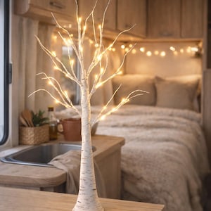 Weiße LED Birkenzweigbaum 60 cm USB beleuchteter Baum, Seasonal Decor UK Trusted Seller