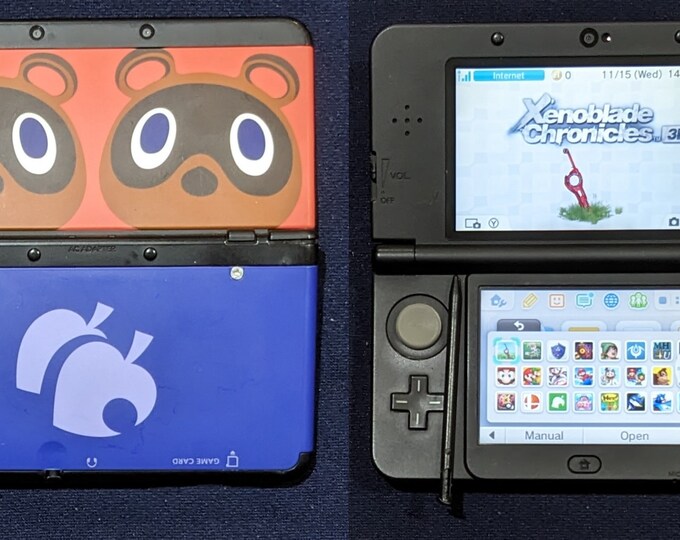 Custom Nintendo new 3DS With Animal Crossing Faceplates, 64 GB Microsd