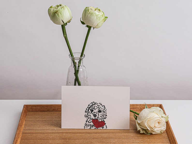 Labradoodle Dog Valentines Day Printable Card Dog Artwork, Printable DIGITAL Download image 4