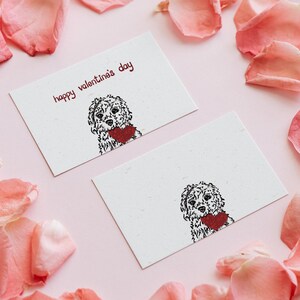 Labradoodle Dog Valentines Day Printable Card Dog Artwork, Printable DIGITAL Download image 2