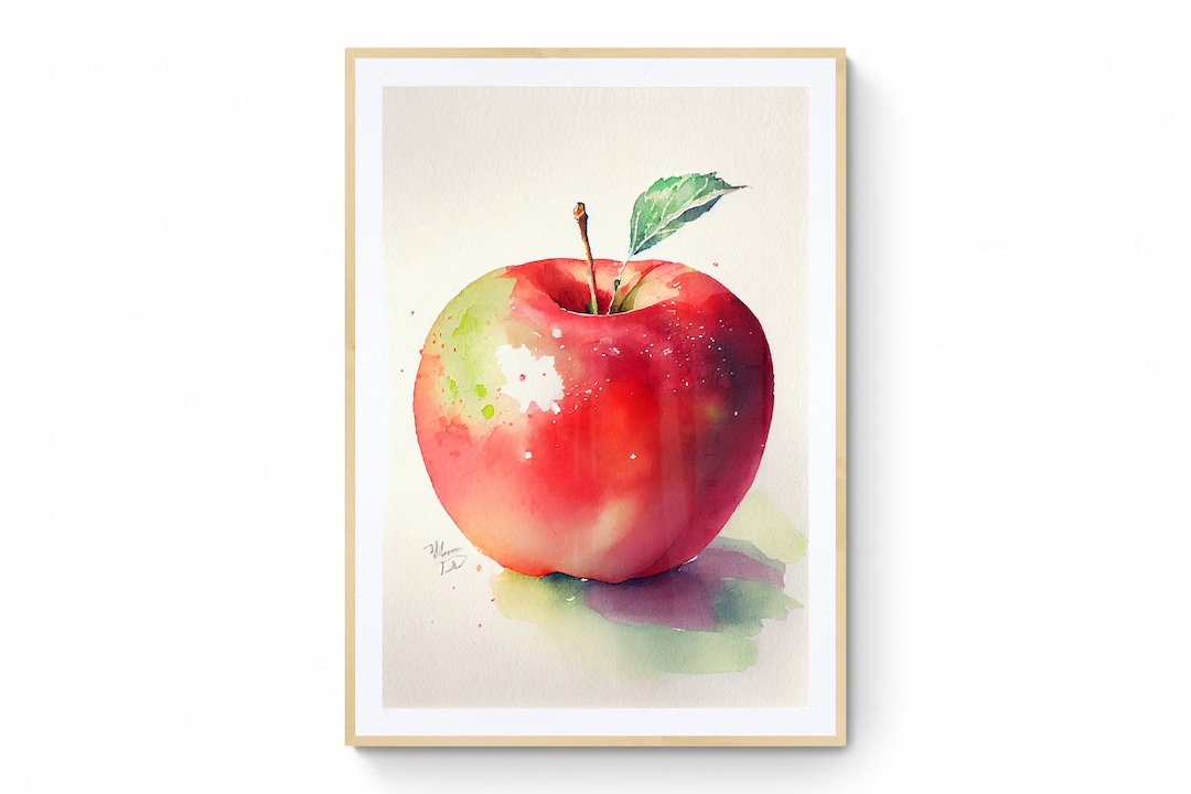 Apple Fruit Wall Art, Fruit Printable Art, Apple Print, Fruit Market