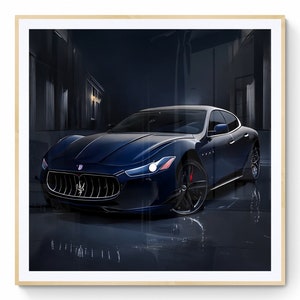 Maserati Car Wall Art, Sports Car Digital Art, Car Printable Art, Luxury Car Poster, Garage Wall Décor, Car Photography, Printable Art