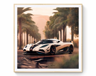 Koenigsegg Car Wall Art, Sports Car Digital Art, Car Printable Art, Muscle Car Poster, Garage Wall Décor, Car Photography, Printable Art