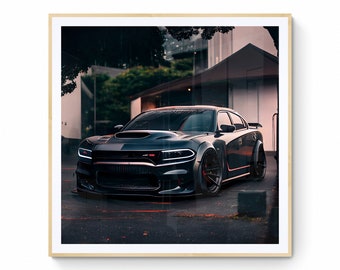 Dodge Charger Car Wall Art, Sports Car Digital Art, Car Printable Art, Luxury Car Poster, Garage Wall Décor, Car Photography, Printable Art