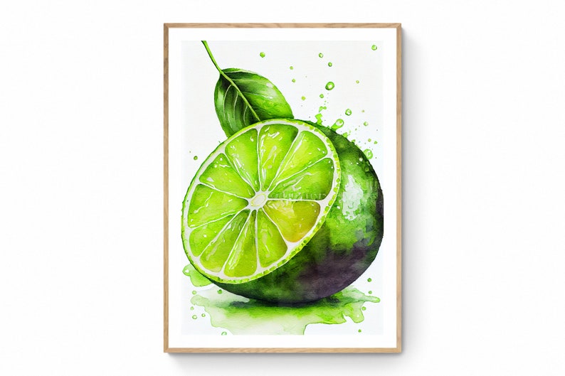 Lime Fruit Wall Art Fruit Printable Art Lime Print Fruit Etsy