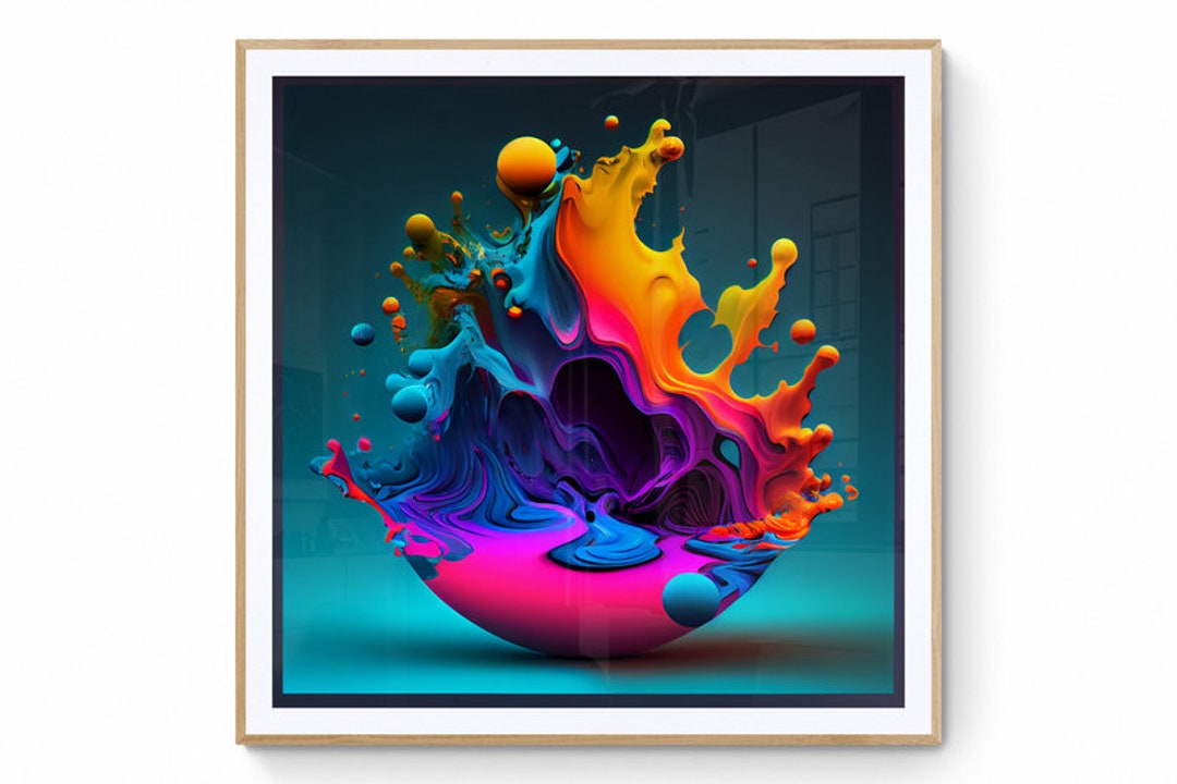 Splash Paint Wall Art, Colorful Paint Artwork, Splash of Color Art
