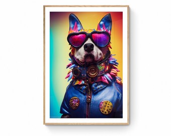 Cyberpunk Dog Art - Etsy