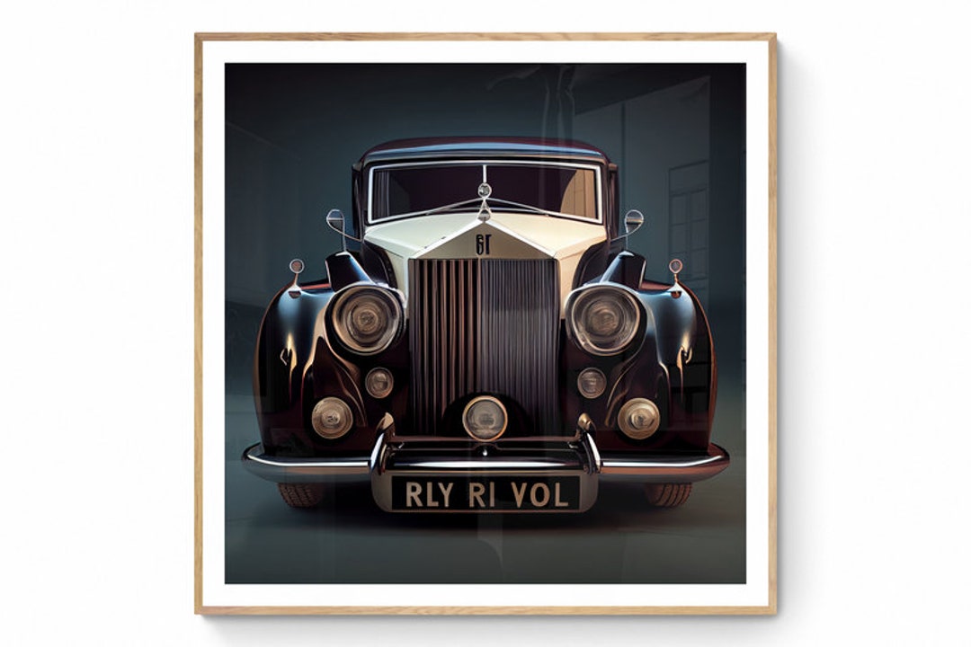 Tableau Canvas 5 Pièces - Rolls Royce Wraith Noire Luxe - Art Mural Décoratif HD Pré-cadré