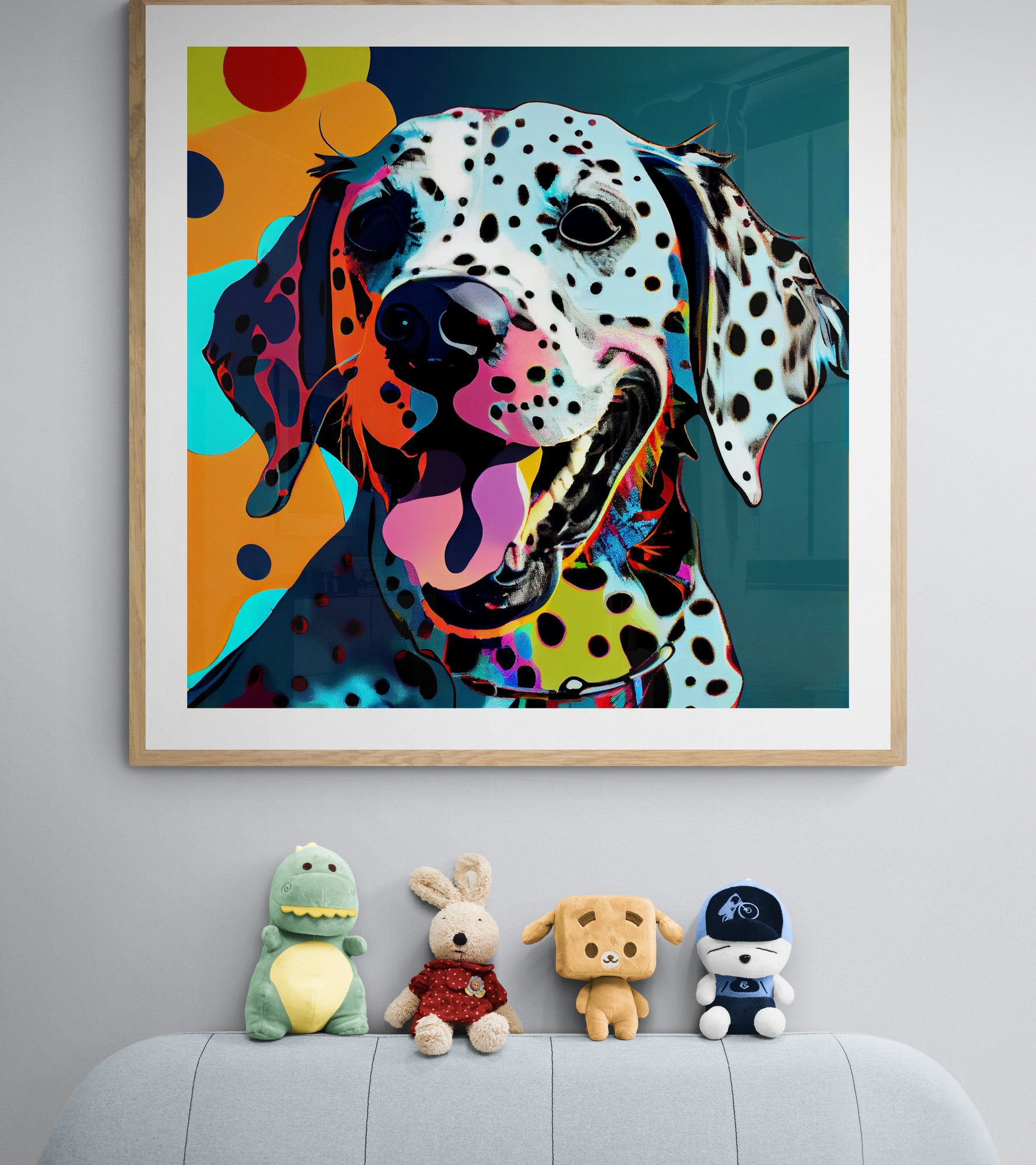 Colorful Dog Wall Art, Dog Wall Décor, Andy Warhol Art, Abstract Dog