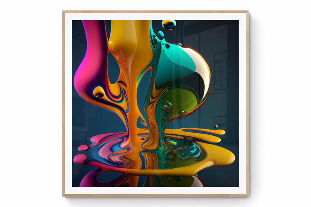 Splash Paint Wall Art, Colorful Paint Artwork, Splash of Color Art