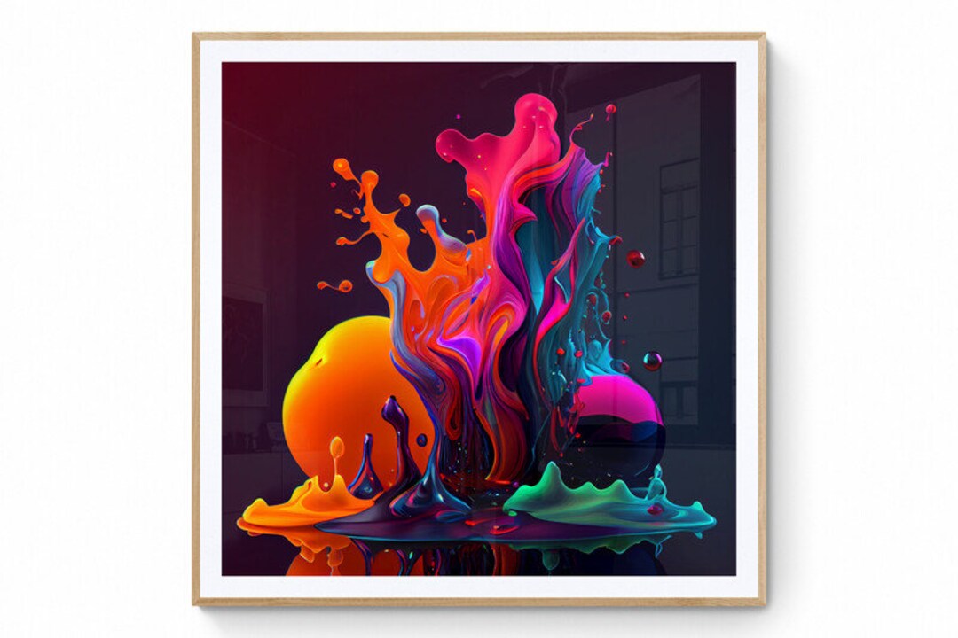 Splash Paint Wall Art, Colorful Paint Artwork, Splash of Color Art