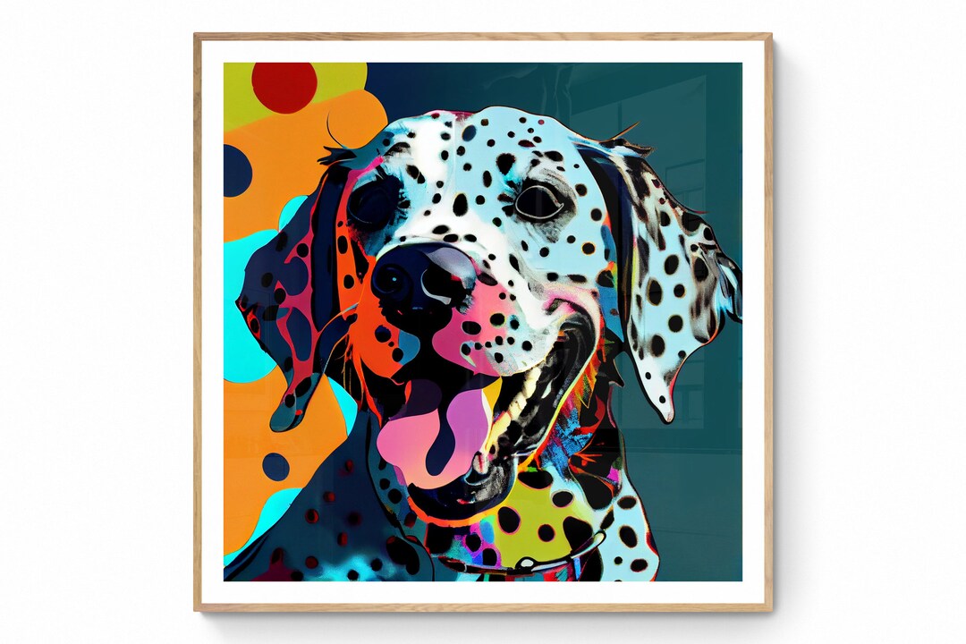 Colorful Dog Wall Art, Dog Wall Décor, Andy Warhol Art, Abstract Dog
