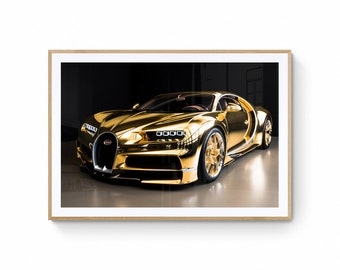 Bugatti Chiron Car Wall Art, Sports Car Digital Art, Car Printable Art, Luxury Car Poster, Garage Wall Décor, Car Photography, Printable Art