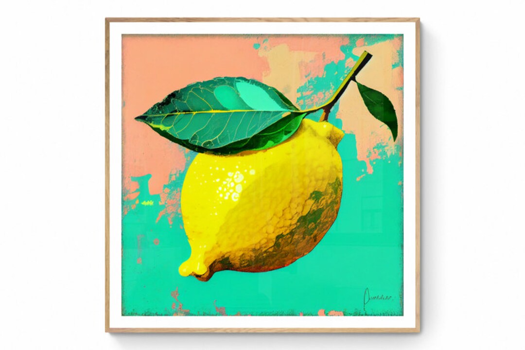 Lemon Wall Art, Fruit Printable Art, Lemon Print, Fruit Market Print