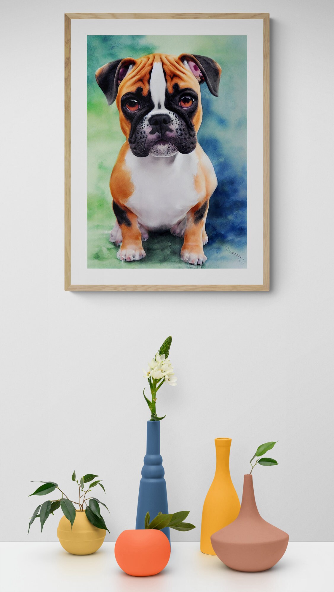 Witziges Hundebild Mit Brille – Kunstdruck Auf Leinwand In Buntem Graffiti-Stil