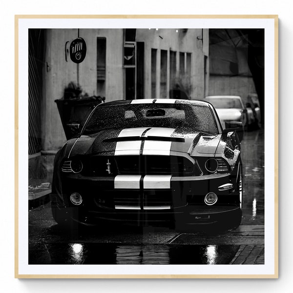 Mustang Shelby Wall Art, Sports Car Digital Art, Car Printable Art, Muscle Car Poster, Garage Wall Décor, Car Photography, Printable Art