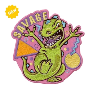 Rugrats Fan Art Reptar Savage Retro 80s iron on patch