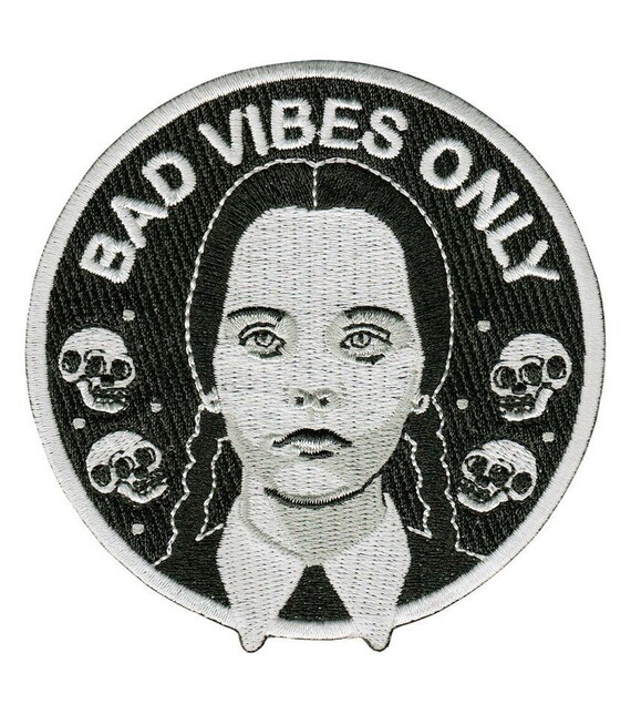 Wednesday Addams Fan Art Bad Vibes Only iron on patch