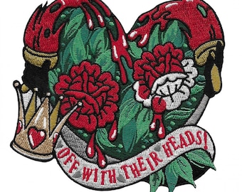 Alice Wonderland Queen of Hearts Off with their heads iron on patch