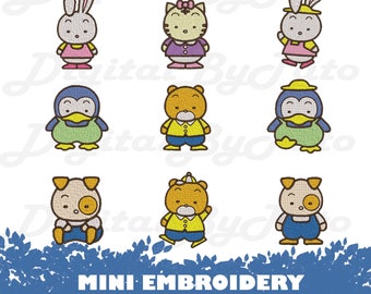 Mini Bears Machine Embroidery Design +12 , Fill Stitch, Mini Fill Stitch Teddy Bear Design, inistant download, instant download