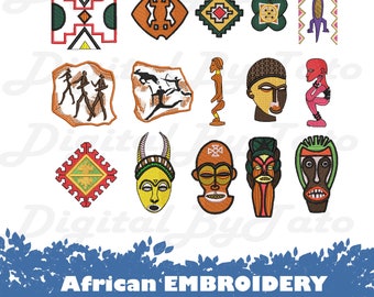 African Inspired Embroidery Design +35 PES  HUS  Instant download